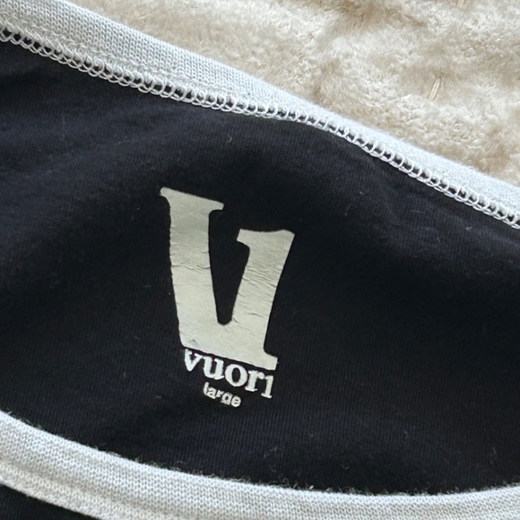 VUORI WOMEN'S BLACK WHITE TRIM LONG SLEEVE TOP‎ LARGE L - Picture 4 of 7